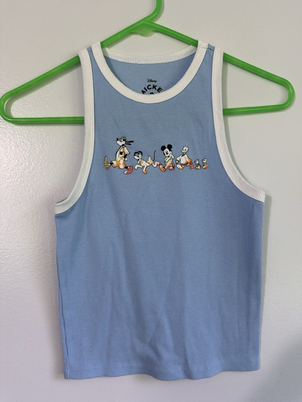 Aeropostale Disney & Friends Blue Cropped Ribbed Graphic Tank Size Small